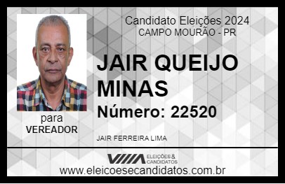 Candidato JAIR QUEIJO MINAS 2024 - CAMPO MOURÃO - Eleições