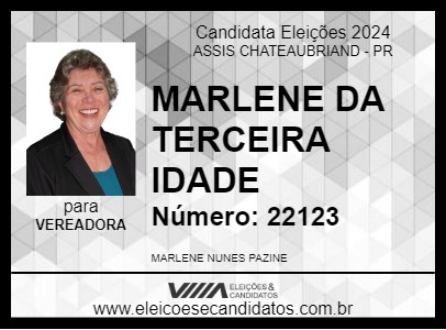 Candidato MARLENE DA TERCEIRA IDADE 2024 - ASSIS CHATEAUBRIAND - Eleições