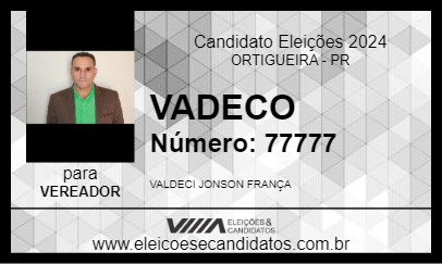 Candidato VADECO 2024 - ORTIGUEIRA - Eleições