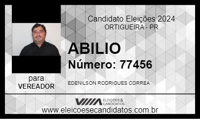 Candidato ABILIO 2024 - ORTIGUEIRA - Eleições