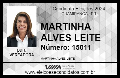 Candidato MARTINHA ALVES LEITE 2024 - GUAMIRANGA - Eleições