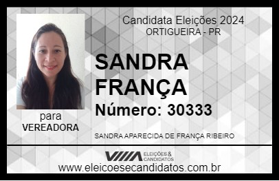 Candidato SANDRA FRANÇA 2024 - ORTIGUEIRA - Eleições