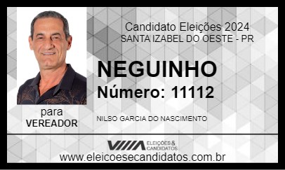 Candidato NEGUINHO 2024 - SANTA IZABEL DO OESTE - Eleições