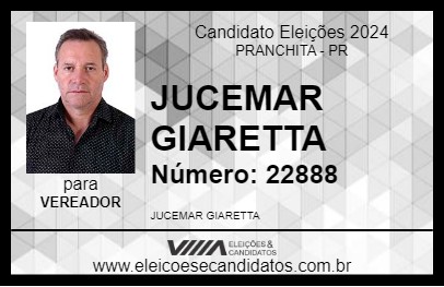 Candidato JUCEMAR GIARETTA 2024 - PRANCHITA - Eleições