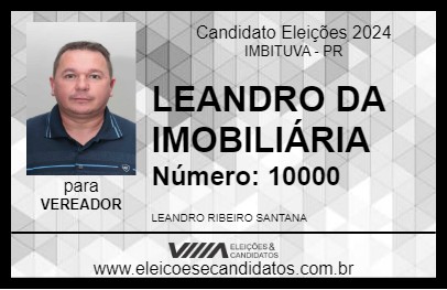 Candidato LEANDRO DA IMOBILIÁRIA 2024 - IMBITUVA - Eleições