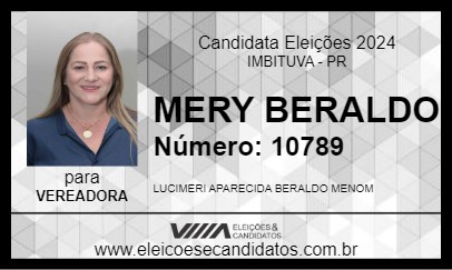 Candidato MERY BERALDO 2024 - IMBITUVA - Eleições