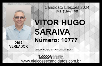 Candidato VITOR HUGO SARAIVA 2024 - IMBITUVA - Eleições