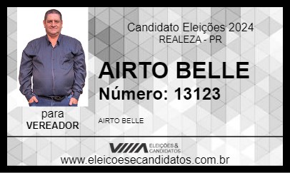 Candidato AIRTO BELLE 2024 - REALEZA - Eleições