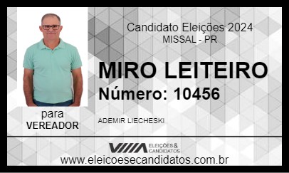 Candidato MIRO LEITEIRO 2024 - MISSAL - Eleições