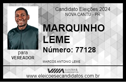 Candidato MARQUINHO LEME 2024 - NOVA CANTU - Eleições