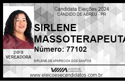 Candidato SIRLENE MASSOTERAPEUTA 2024 - CÂNDIDO DE ABREU - Eleições