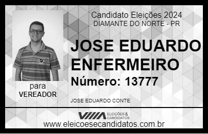 Candidato JOSE EDUARDO ENFERMEIRO 2024 - DIAMANTE DO NORTE - Eleições