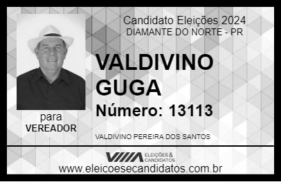 Candidato VALDIVINO GUGA 2024 - DIAMANTE DO NORTE - Eleições