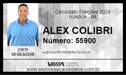 Candidato ALEX COLIBRI 2024 - RONDON - Eleições