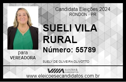 Candidato SUELI VILA RURAL 2024 - RONDON - Eleições