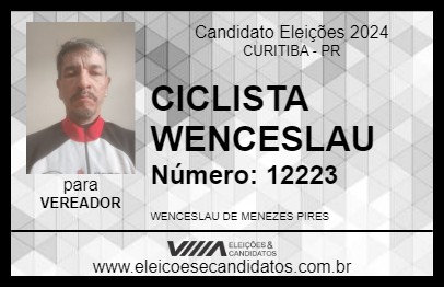 Candidato CICLISTA WENCESLAU 2024 - CURITIBA - Eleições