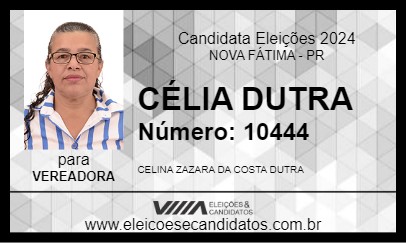 Candidato CÉLIA DUTRA 2024 - NOVA FÁTIMA - Eleições