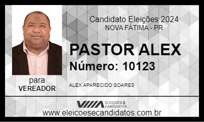 Candidato PASTOR ALEX 2024 - NOVA FÁTIMA - Eleições