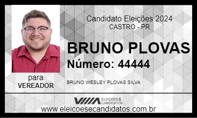 Candidato BRUNO PLOVAS 2024 - CASTRO - Eleições