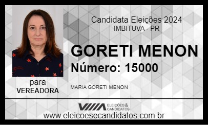 Candidato GORETI MENON 2024 - IMBITUVA - Eleições