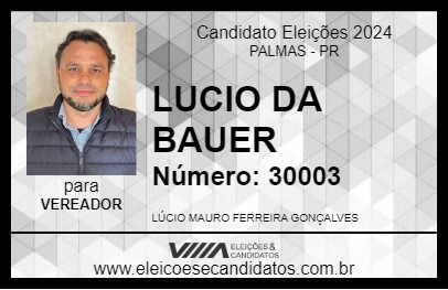 Candidato LUCIO DA BAUER 2024 - PALMAS - Eleições