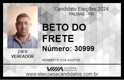 Candidato BETO DO FRETE 2024 - PALMAS - Eleições