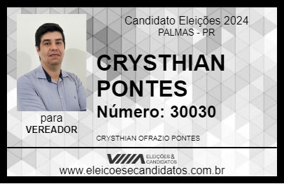 Candidato CRYSTHIAN PONTES 2024 - PALMAS - Eleições