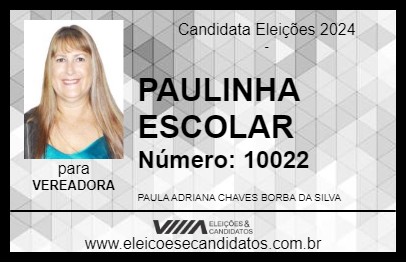 Candidato PAULINHA ESCOLAR 2024 - MATINHOS - Eleições