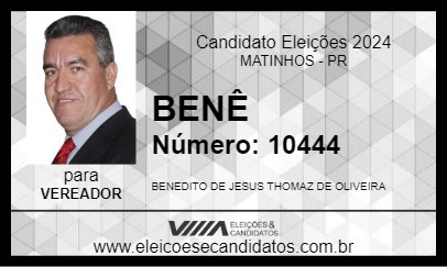 Candidato BENÊ 2024 - MATINHOS - Eleições