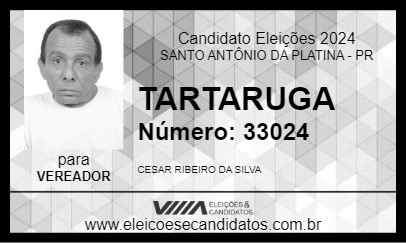 Candidato TARTARUGA 2024 - SANTO ANTÔNIO DA PLATINA - Eleições