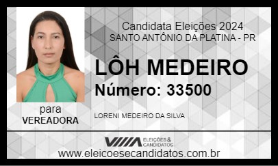 Candidato LÔH MEDEIRO 2024 - SANTO ANTÔNIO DA PLATINA - Eleições