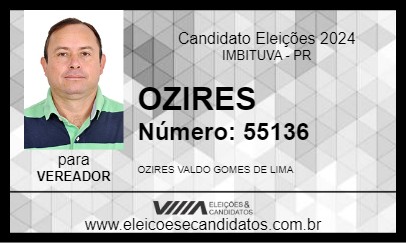 Candidato OZIRES 2024 - IMBITUVA - Eleições