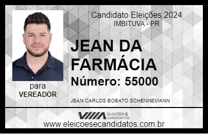 Candidato JEAN DA FARMÁCIA 2024 - IMBITUVA - Eleições