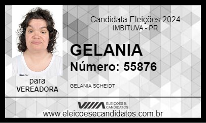 Candidato GELANIA 2024 - IMBITUVA - Eleições