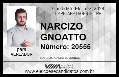 Candidato NARCIZO GNOATTO 2024 - ITAPEJARA D\OESTE - Eleições