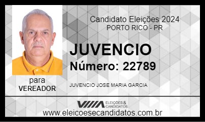 Candidato JUVENCIO 2024 - PORTO RICO - Eleições