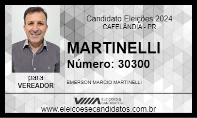 Candidato MARTINELLI 2024 - CAFELÂNDIA - Eleições