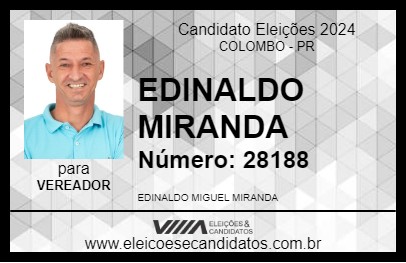 Candidato EDINALDO MIRANDA 2024 - COLOMBO - Eleições