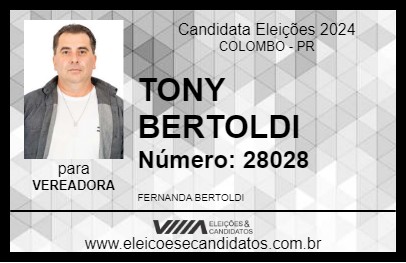 Candidato TONY BERTOLDI 2024 - COLOMBO - Eleições