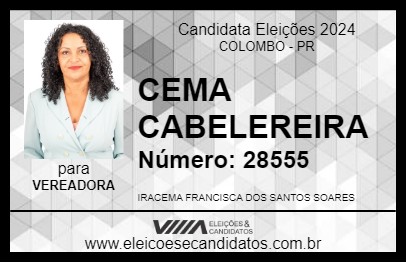 Candidato CEMA CABELEREIRA 2024 - COLOMBO - Eleições