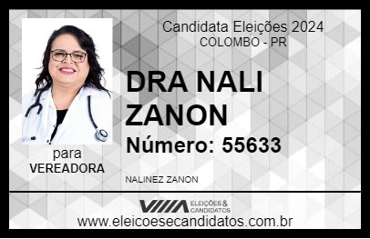 Candidato DRA NALI ZANON 2024 - COLOMBO - Eleições