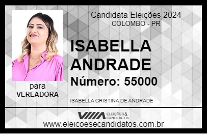 Candidato ISABELLA ANDRADE 2024 - COLOMBO - Eleições