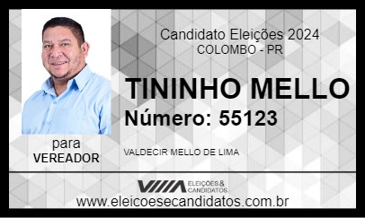 Candidato TININHO MELLO 2024 - COLOMBO - Eleições