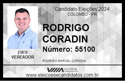 Candidato RODRIGO CORADIN  2024 - COLOMBO - Eleições