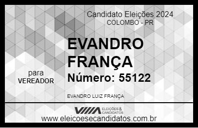 Candidato EVANDRO FRANÇA 2024 - COLOMBO - Eleições