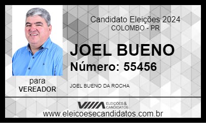 Candidato JOEL BUENO 2024 - COLOMBO - Eleições