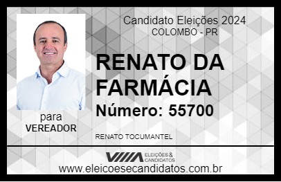 Candidato RENATO DA FARMÁCIA 2024 - COLOMBO - Eleições