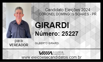 Candidato GIRARDI 2024 - CORONEL DOMINGOS SOARES - Eleições