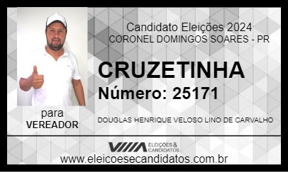 Candidato CRUZETINHA 2024 - CORONEL DOMINGOS SOARES - Eleições