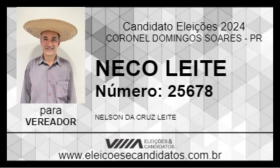 Candidato NECO LEITE 2024 - CORONEL DOMINGOS SOARES - Eleições